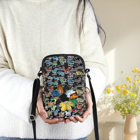 Wings Dragon Crossbody Bag with 3D Print, Canvas, Zipper, for Women - Picture 4 of 7